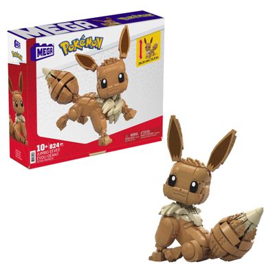 MEGA Pokmon Building Toys Set Jumbo Eevee with 824 Pieces, Articulated and Poseable, 11 Inches Tall, for Kids