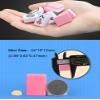 HenMerry Chinese Mahjong Set 144 Tiles Mahjong Accessories Handbag Tablecloth Chinese Classic Tile Mini Mahjong Travel Set 24MM Pink view 2