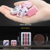 HenMerry Chinese Mahjong Set 144 Tiles Mahjong Accessories Handbag Tablecloth Chinese Classic Tile Games Mini Mahjong Travel Set 30MM Pink view 2