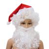 Amosfun Santa Wig and Beard Set Hat Santa Claus White Wig Fake Beard Fancy Dress-up Accessories for Christmas Cosplay Costumes view 1
