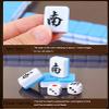 HenMerry Chinese Mahjong Set 144 Tiles Mahjong Accessories Handbag Tablecloth Chinese Classic Tile Games Mini Mahjong Travel Set 30MM Blue view 3