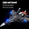 QIAONIUNIU Toy Airplane Model Planes Alloy Pull Back Fighter for Boys with Flashing Lights, Real Jet Sound (Black) view 4