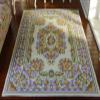 1/12 Scale Dollhouse Elegant Yellow Rose Floral Interior Fine Miniature Rug view 2