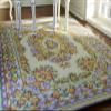 1/12 Scale Dollhouse Elegant Yellow Rose Floral Interior Fine Miniature Rug view 3