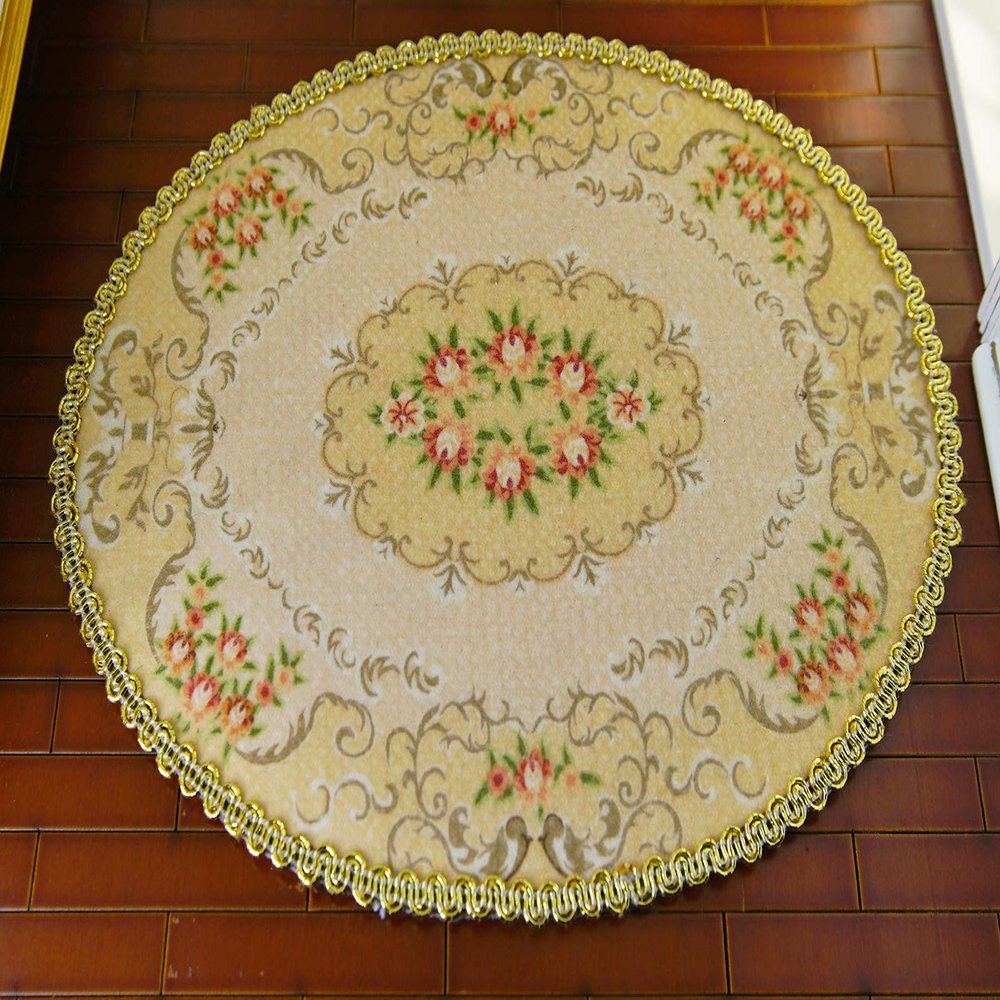 1/12 Elegant Beautiful Red Roses Floral Royal Dollhouse Miniature Lace Rug