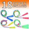 Elcoho 18 Pack Kids Rainbow Jump Rope Set Jumping Ropes Skipping Ropes for Kids Outdoor Fun, Party Favors, 7.2 Feet view 2