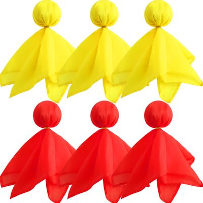 6 Pack Football Penalty Flags Tossing Flags Sports Fan Set Party Accessories for Football Theme(Yellow and Red)