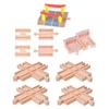 Haiabei 11 Pack Wooden Train Tracks Sets, Male-Female Bump Track, Crossing Bridge, Compatible with All Major Brands view 1