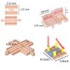 Haiabei 11 Pack Wooden Train Tracks Sets, Male-Female Bump Track, Crossing Bridge, Compatible with All Major Brands view 2