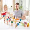 Hape Marble Run Race Track | Wooden DIY Marble Run Set with Dominoes, STEAM Educational Learning Toy, 81 Pieces, for Kids 3 Years+ view 4