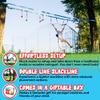 Double Ninja Slackline Obstacle Course for Kids | 80 Foot Line | Ninja Slackline Monkey Bars Playground Equipment | Ninja Ropes Course | Patented Double Line Design view 2