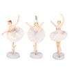 HYSTYLE 3 Pcs White Dancing Ballerina Girl Figurine Ballerina Girl Cake Topper Plant Pot Craft Dollhouse Cake Decoration view 1