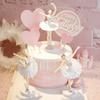 HYSTYLE 3 Pcs White Dancing Ballerina Girl Figurine Ballerina Girl Cake Topper Plant Pot Craft Dollhouse Cake Decoration view 2
