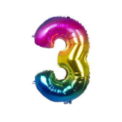 Boland 10135485 Bol22053 Ball Number 3 Rainbow 86 cm, Adult
