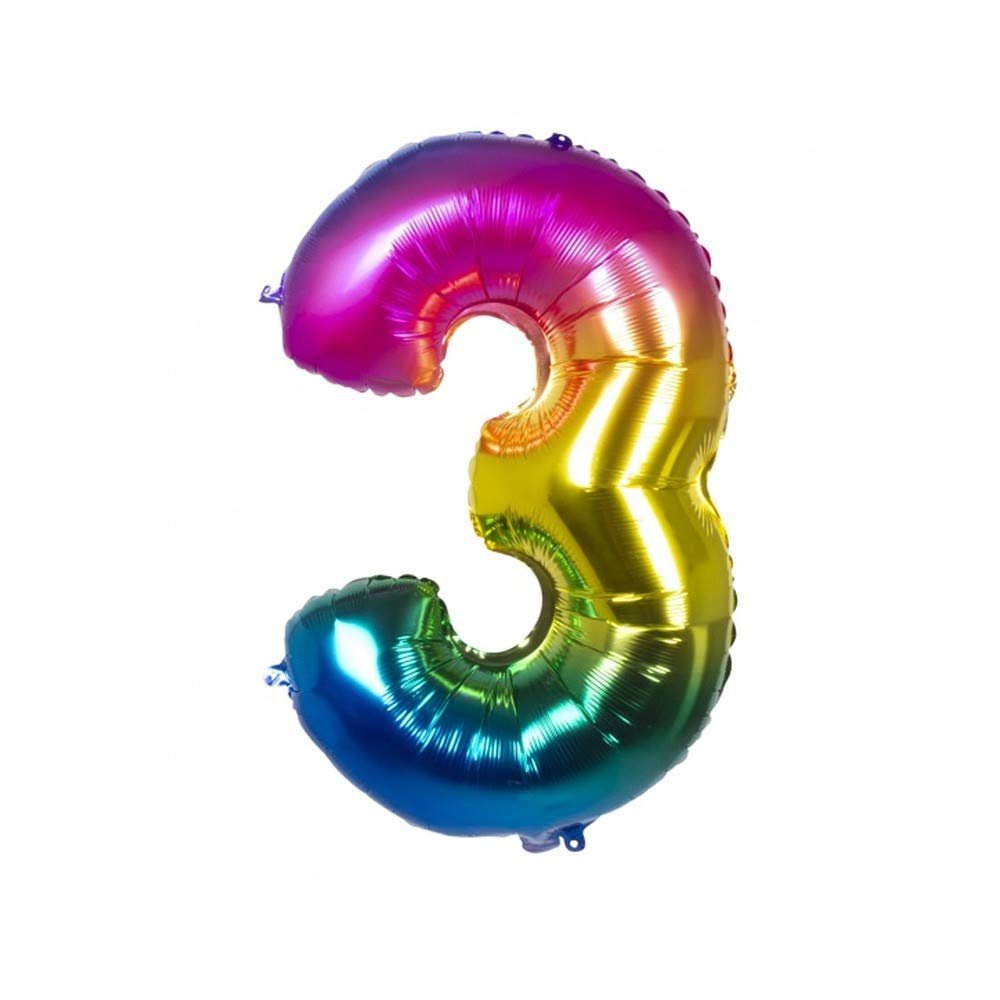 Boland 10135485 Bol22053 Ball Number 3 Rainbow 86 cm, Adult