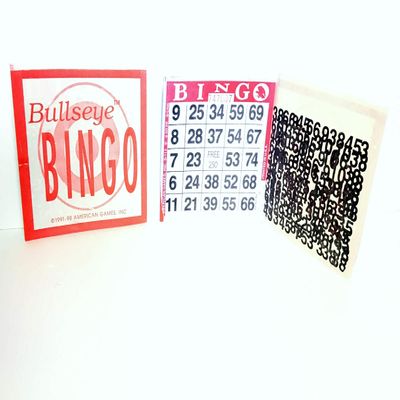 United Novelty 1 on Bullseye Bingo Sealed/Tear Open Paper Game Cards- Box of 1000- Red Border