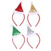 Amosfun Santa Hat Headband Christmas Headband with Mini Sequins Hat Novelty Hair Band for Xmas Holiday Party Supplies 4pcs view 1