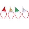 Amosfun Santa Hat Headband Christmas Headband with Mini Sequins Hat Novelty Hair Band for Xmas Holiday Party Supplies 4pcs view 3