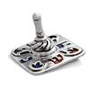 Colorful enamel 925 Sterling silver Dreidel with Custom Finish enamel and Hebrew letters view 4