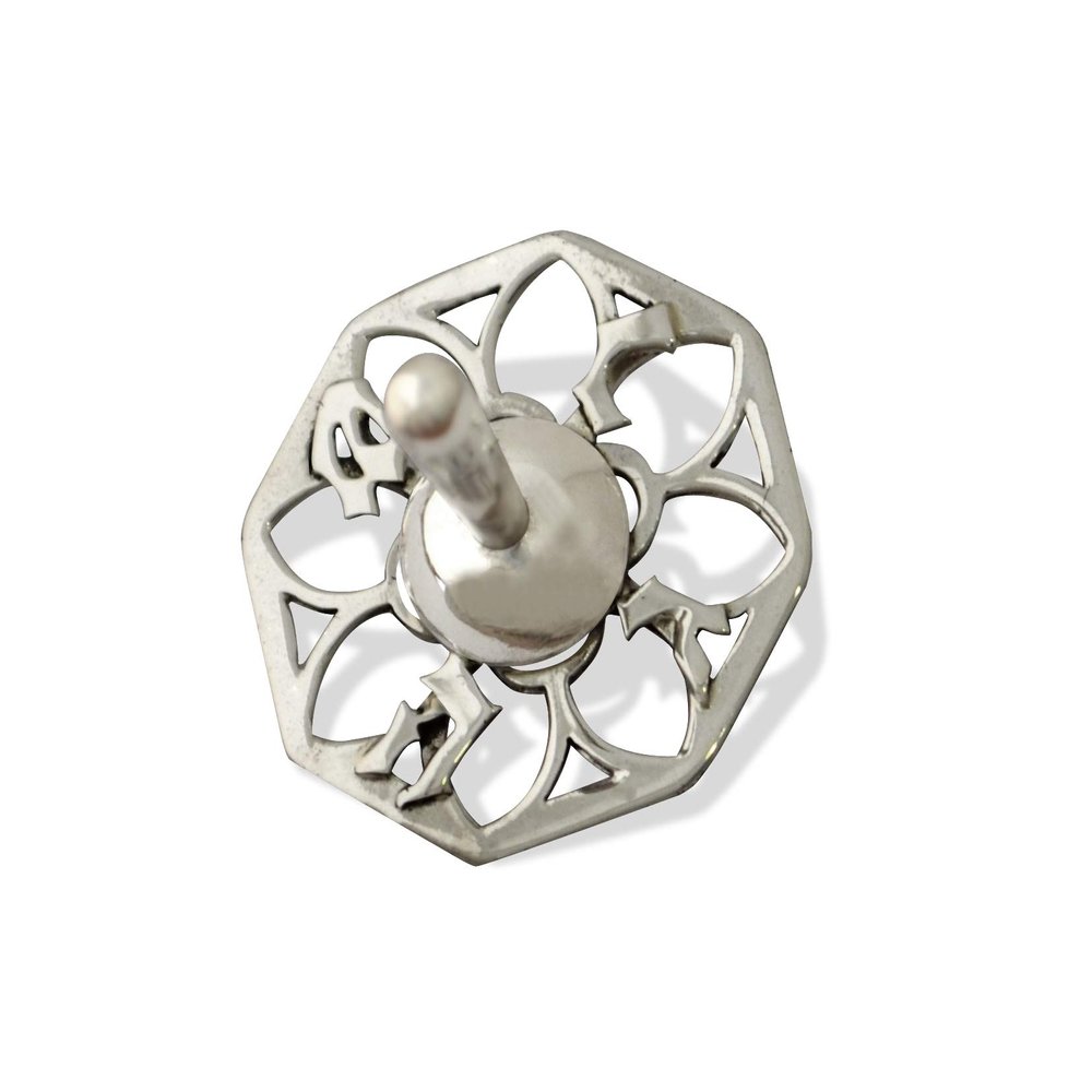 Small Sterling silver Dreidel Open flower design