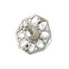 Small Sterling silver Dreidel Open flower design view 1