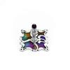 Hanukkah dreidel made of sterling silver with magnificent colorful cold enamel colors & Amethyst stone view 4