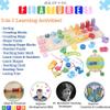 Montessori Fine Motor Skill Toys - Math Wooden Number Shape Set with Learning Clock and Lacing Beads Montessori Toy for Toddlers 3 4 5 Year Old Preschool Learning Toys, Sorting Stacking Counting view 3