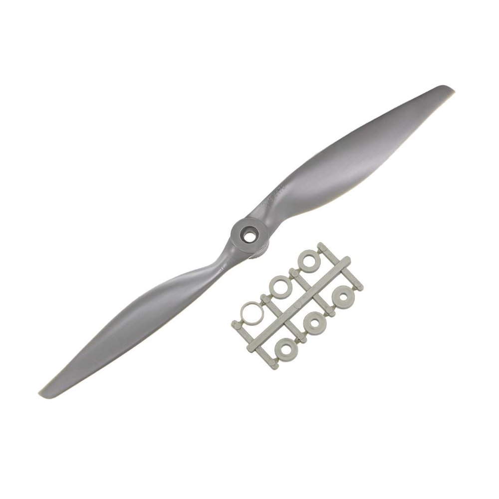 uxcell RC Propellers CW 11x7 Inch 2-Vane for Airplane Nylon Gray with Adapter Rings