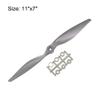 uxcell RC Propellers CW 11x7 Inch 2-Vane for Airplane Nylon Gray with Adapter Rings view 2