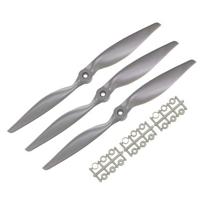 uxcell RC Propellers CW 11x7 Inch 2-Vane for Airplane Nylon Gray 3Pcs with Adapter Rings