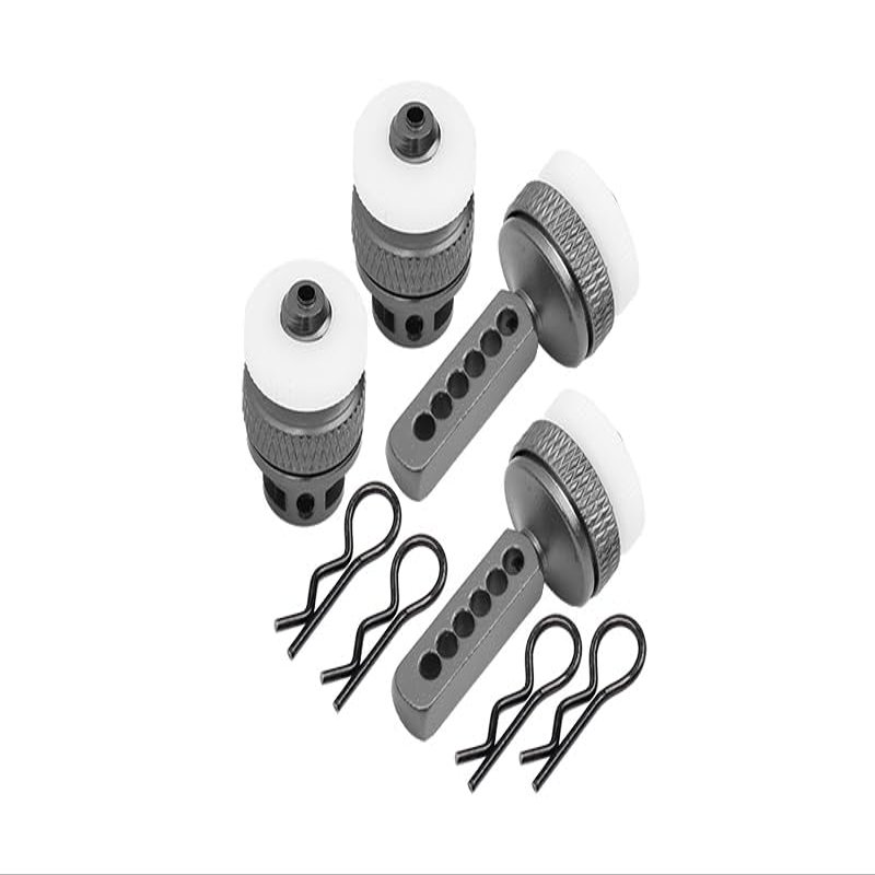 GPM for TRAXXAS-1/10 4WD Ford GT4-TEC 2.0 Aluminum Front & Rear Magnetic Body Mount -8PC Set (Gray)