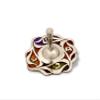 Modern Sterling silver Dreidel with colorful cold enamel colors Wave design Hanukkah gift view 1