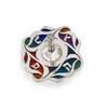Modern Sterling silver Dreidel with colorful cold enamel colors Wave design Hanukkah gift view 3