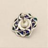 Modern Sterling silver Dreidel with colorful cold enamel colors Wave design Hanukkah gift view 4