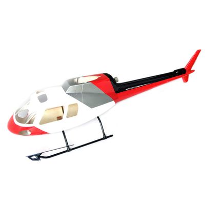 RC Helicopter AS350 Ecureuil 450 Pre-Painted Fuselage for 450 Size Helicopters.Suitable for Almost All 450 Size(325mm Rotor Blade) Helicopters Red White Silver Painting