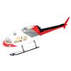 RC Helicopter AS350 Ecureuil 450 Pre-Painted Fuselage for 450 Size Helicopters.Suitable for Almost All 450 Size(325mm Rotor Blade) Helicopters Red White Silver Painting view 1