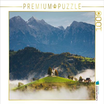 CALVENDO Puzzle Church of St. Thomas in Front of Bergen, Surrounded by Fog 1000 Pieces 64 x 48 cm from iPics Photography