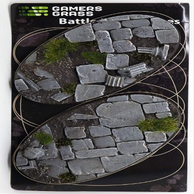 Gamers Grass Battle Ready Bases: Temple Bases Oval 90mm (x2)