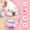 JOYIN Unicorn Tea Party Set for Little Girls, Pretend Pink Tin Teapot Set, Princess Tea Time Play Kitchen Toy with Teapot, Cup, Plate, Carrying Case for Kids Toddlers Age 3 4 5 6, Easter Birthday Gift view 3