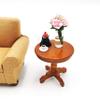 SXFSE Dollhouse Decoration Accessories, 1:12 Dollhouse Furniture Miniature Wooden Round Side Table view 4