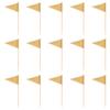 15Pcs Cupcake Toppers Small Triangle Flag Glitter Cake Topper Fruit Pick Toothpick for Party Birthday Wedding New Year Christmas Decoration (Golden) view 1
