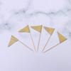 15Pcs Cupcake Toppers Small Triangle Flag Glitter Cake Topper Fruit Pick Toothpick for Party Birthday Wedding New Year Christmas Decoration (Golden) view 3