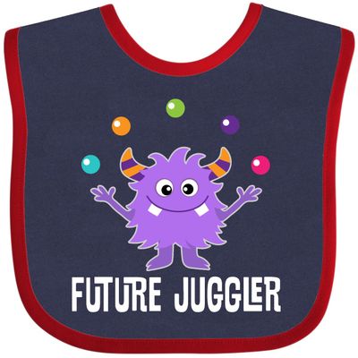 inktastic Juggling Monster Future Juggler Baby Bib Navy and Red 38645