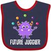 inktastic Juggling Monster Future Juggler Baby Bib Navy and Red 38645 view 1