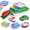 Toy Boat Bath Toys for Toddlers with 4 Mini Car Toys and 4 Bath Boat Squirters, Kids Ferry Boat for Bathtub Bathroom Pool Beach Toys view 1