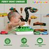 Toy Boat Bath Toys for Toddlers with 4 Mini Car Toys and 4 Bath Boat Squirters, Kids Ferry Boat for Bathtub Bathroom Pool Beach Toys view 2