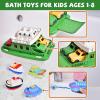 Toy Boat Bath Toys for Toddlers with 4 Mini Car Toys and 4 Bath Boat Squirters, Kids Ferry Boat for Bathtub Bathroom Pool Beach Toys view 4