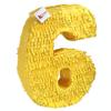 APINATA4U Large 20" Yellow Color Number Six Pinata Sixth Birthday Party Decoration view 2