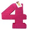 APINATA4U Large Solid Pink Number Four Piata 20" view 1