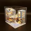 1:24 Cool Beans Boutique Miniature Dollhouse DIY Kit - Wooden Blue Townhouse with Pool + Dust Cover (Assembly Required) M910 view 2
